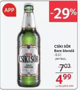 Selgros CSÍKI SÖR Bere blondǎ Ofertă