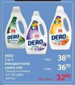 Selgros DERO 2 in 1 Detergent lichid pentru rufe Ofertă