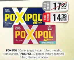 CBA POXIPOL 10min adeziv instant, metalic, transparent Ofertă
