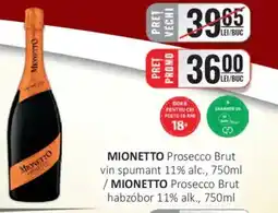 CBA MIONETTO Prosecco Brut vin spumant 11% alc. Ofertă