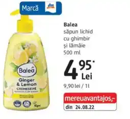DM Balea săpun lichid cu ghimbir şi lămâie Ofertă