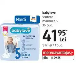 DM Babylove scutece mărimea 5 Ofertă