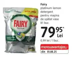 DM Fairy platinum lemon detergent pentru mașina de spălat vase Ofertă