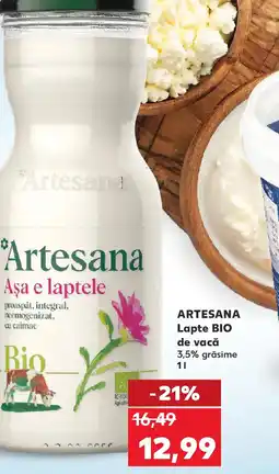 Kaufland ARTESANA Lapte BIO de vacă Ofertă