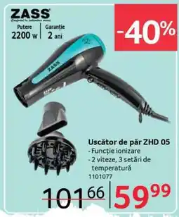 Selgros Uscător de păr ZHD 05 Ofertă