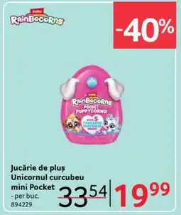Selgros Jucărie de pluș Unicornul curcubeu mini Pocket Ofertă