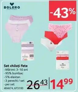 Selgros Set chiloți fete Ofertă