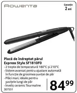 Selgros Placă de îndreptat părul Express Style SF1810F0 Ofertă