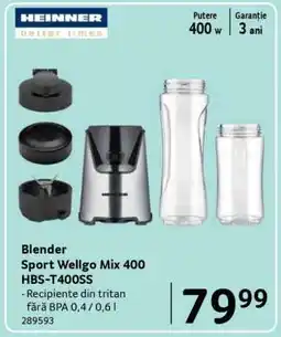 Selgros Blender Sport Wellgo Mix 400 HBS-T400SS Ofertă