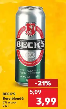 Kaufland BECK'S Bere blondă Ofertă