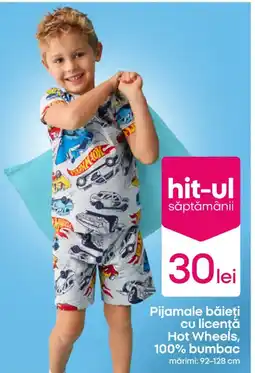 Pepco Pijamale băieţi cu licenţăǎ Hot Wheels, 100% bumbac Ofertă