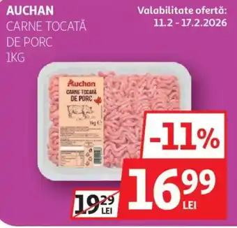 Auchan Auchan Carne tocată de porc Ofertă