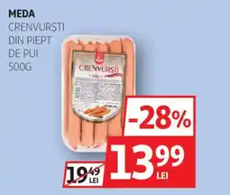 Auchan Meda crenvurști din piept de pui Ofertă