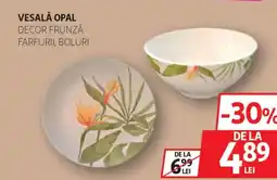 Auchan Vesală opal decor frunză farfurii, boluri Ofertă