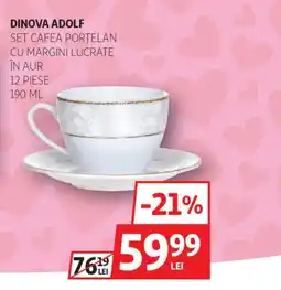 Auchan DINOVA ADOLF Set cafea portelan Ofertă