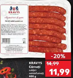 Kaufland KRAVYS Cârnaţi subţiri semiafumați Ofertă