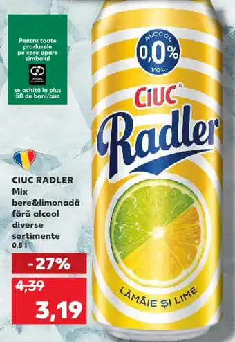 Kaufland CIUC RADLER Mix bere&limonadă fără alcool Ofertă