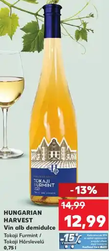 Kaufland HUNGARIAN HARVEST Vin alb demidulce Tokaji Furmint / Tokaji Hárslevelű 0,751 Ofertă