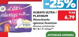 Kaufland ALWAYS ULTRA / PLATINUM Absorbante igienice feminine Ofertă