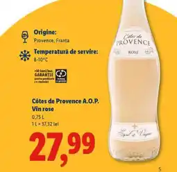 Lidl Côtes de Provence A.O.P. Vin rose Ofertă