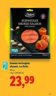 Lidl Somon norvegian afumat, cu fistic Ofertă