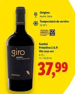 Lidl Fantini Primitivo I.G.P Ofertă