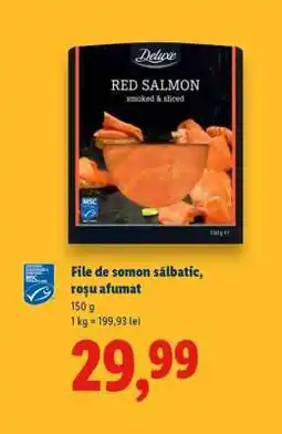 Lidl File de somon sălbatic, roșu afumat Ofertă