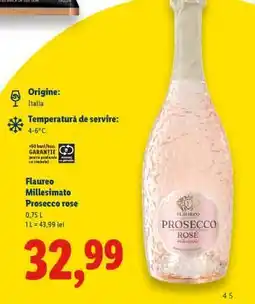 Lidl Flaureo Millesimato Prosecco rose Ofertă