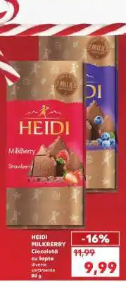 Kaufland HEIDI MILKBERRY Ciocolată Ofertă