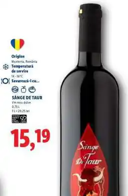 Lidl SÂNGE DE TAUR Ofertă