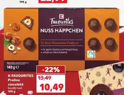Kaufland K-FAVOURITES Praline ciocolată bucăți nuci 140 g Ofertă