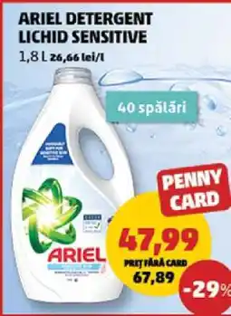 Penny ARIEL DETERGENT LICHID SENSITIVE Ofertă