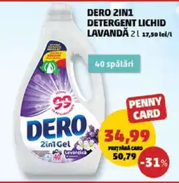 Penny DERO 2IN1 DETERGENT LICHID LAVANDĂ Ofertă
