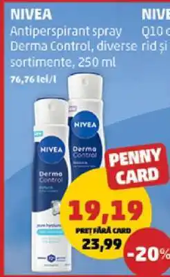 Penny NIVEA Antiperspirant spray Derma Control Ofertă
