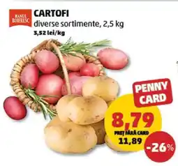 Penny Cartofi diverse sortimente, 2.5 kg Ofertă
