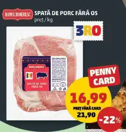 Penny Spată de porc fără os Ofertă