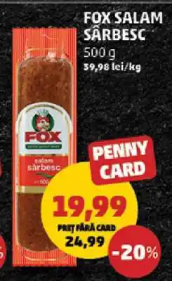 Penny FOX Salam sârbesc Ofertă
