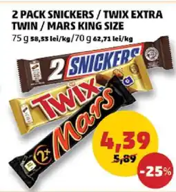Penny 2 Pack Snickers / Twix Extra Twin / Mars King Size Ofertă