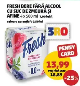Penny FRESH BERE FĂRĂ ALCOOL CU SUC DE ZMEURĂ ȘI AFINE Ofertă