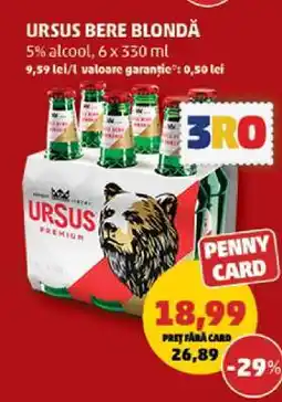 Penny URSUS Bere blondă Ofertă