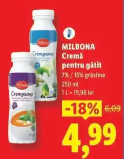 Lidl MILBONA Cremă pentru gătit Ofertă