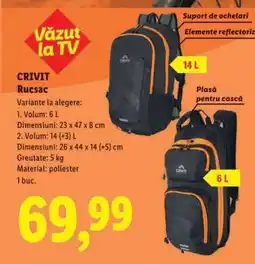 Lidl CRIVIT Rucsac Ofertă