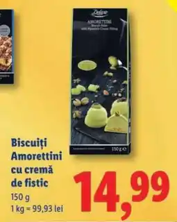 Lidl Biscuiți Amorettini cu cremă de fistic Ofertă