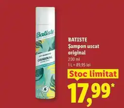 Lidl BATISTE Șampon uscat original Ofertă