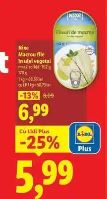 Lidl Nixe Macrou file în ulei vegetal Ofertă