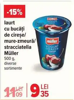 Carrefour Iaurt cu bucăți de cireșe/mure-zmeură/stracciatella Müller Ofertă
