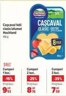 Carrefour Cașcaval felii clasic/afumat Hochland Ofertă