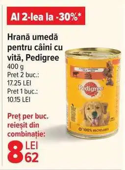 Carrefour Hrană umedă pentru câini cu vită Pedigree Ofertă