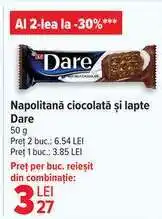 Carrefour Napolitană ciocolată și lapte Dare Ofertă