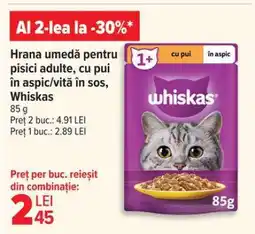 Carrefour Whiskas Hrana umedă pentru pisici adulte Ofertă